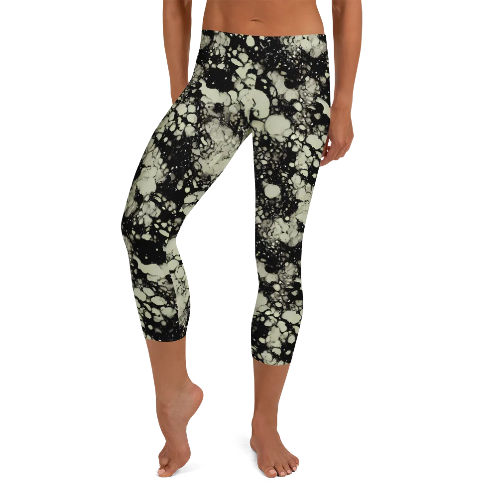 Inkstone Bloom on Capri Leggings — Front
