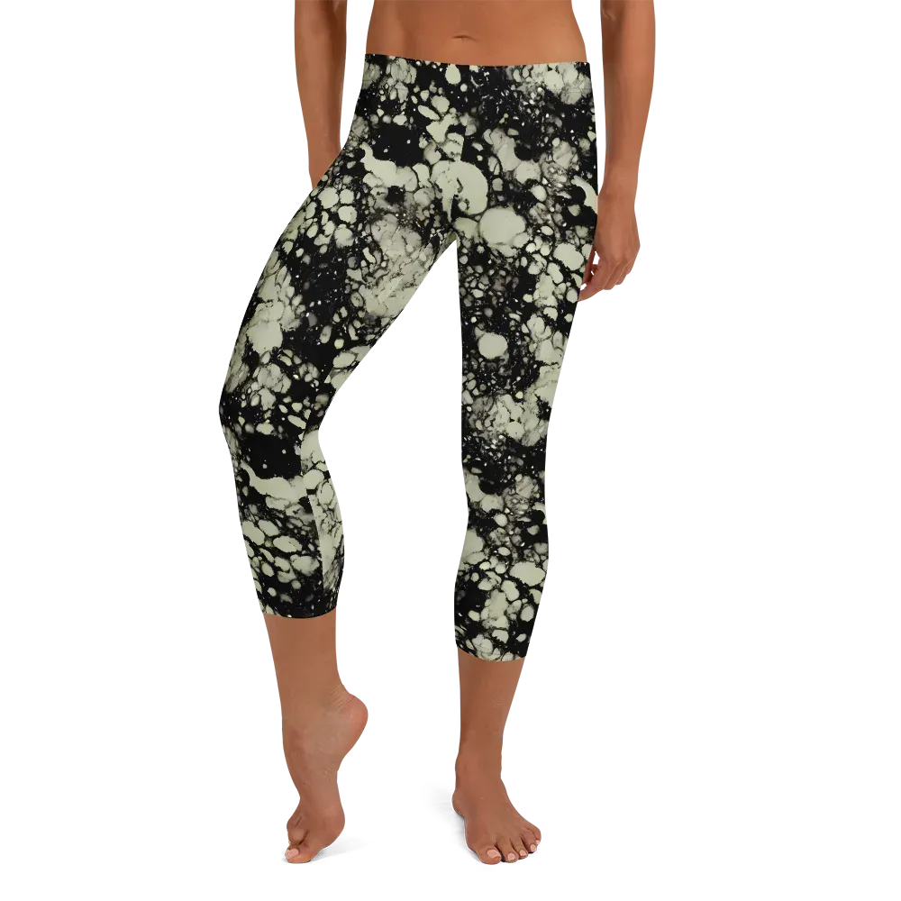 Inkstone Bloom on Capri Leggings — Front