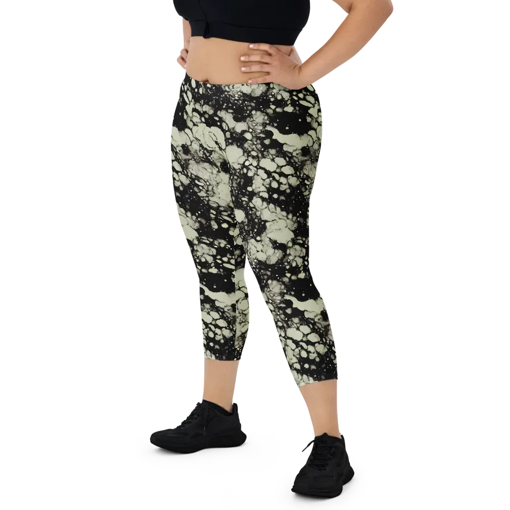 Inkstone Bloom on Capri Leggings — Front