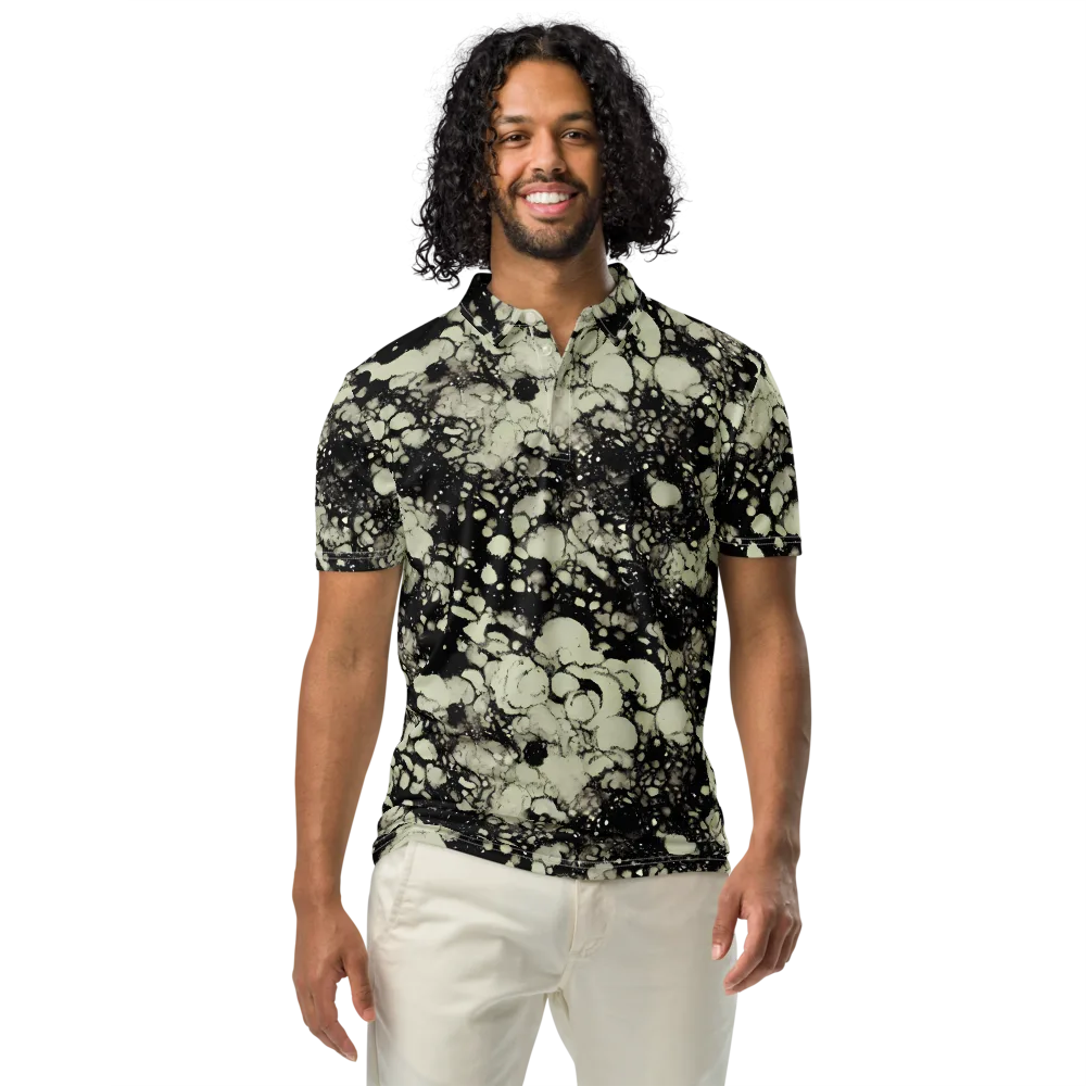 Inkstone Bloom on Men's Slim Fit Polo Shirt — Front