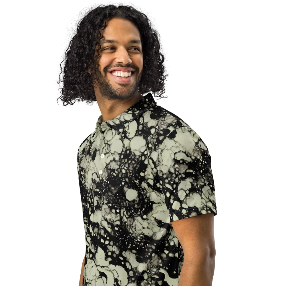 Inkstone Bloom on Men's Slim Fit Polo Shirt — Left Front
