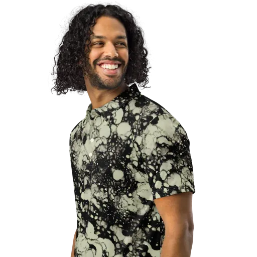 Inkstone Bloom on a Men's Slim Fit Polo Shirt