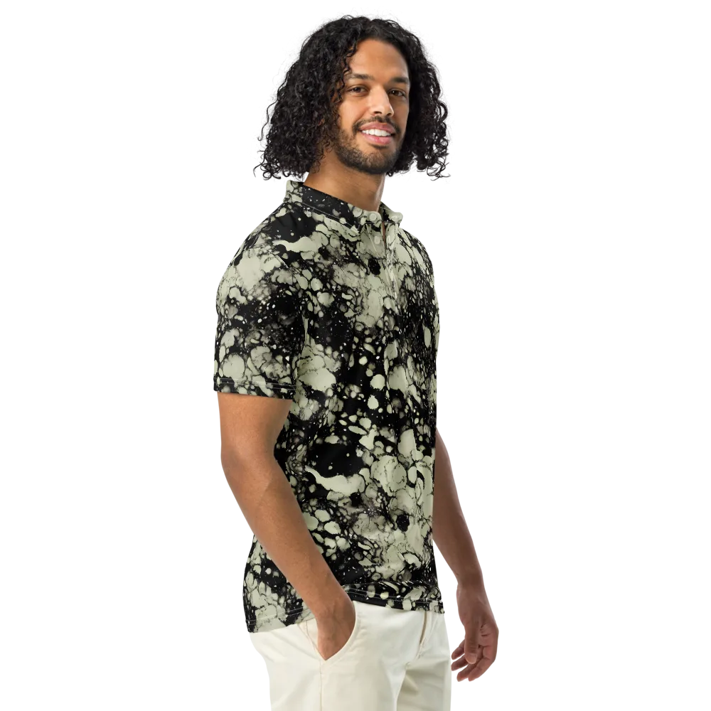 Inkstone Bloom on Men's Slim Fit Polo Shirt — Right Front