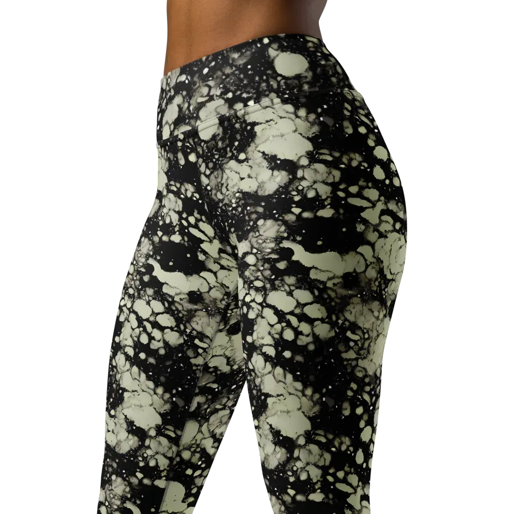Inkstone Bloom on Yoga Leggings — Left Front