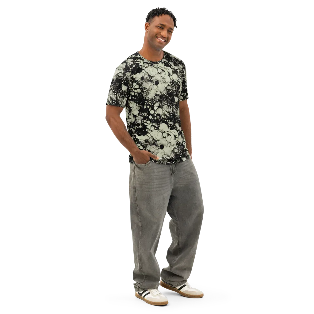 Inkstone Bloom on Men's Cotton Crew Neck T-Shirt — Right Front