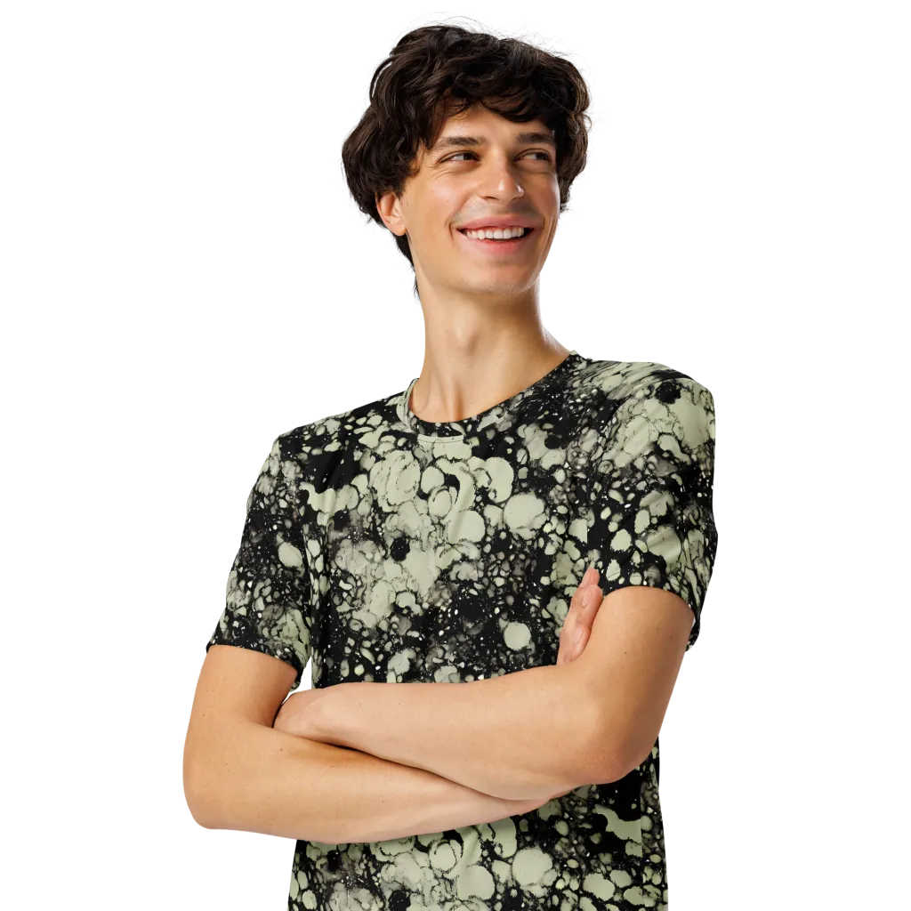 Inkstone Bloom on Men's Crew Neck T-Shirt — Left Front
