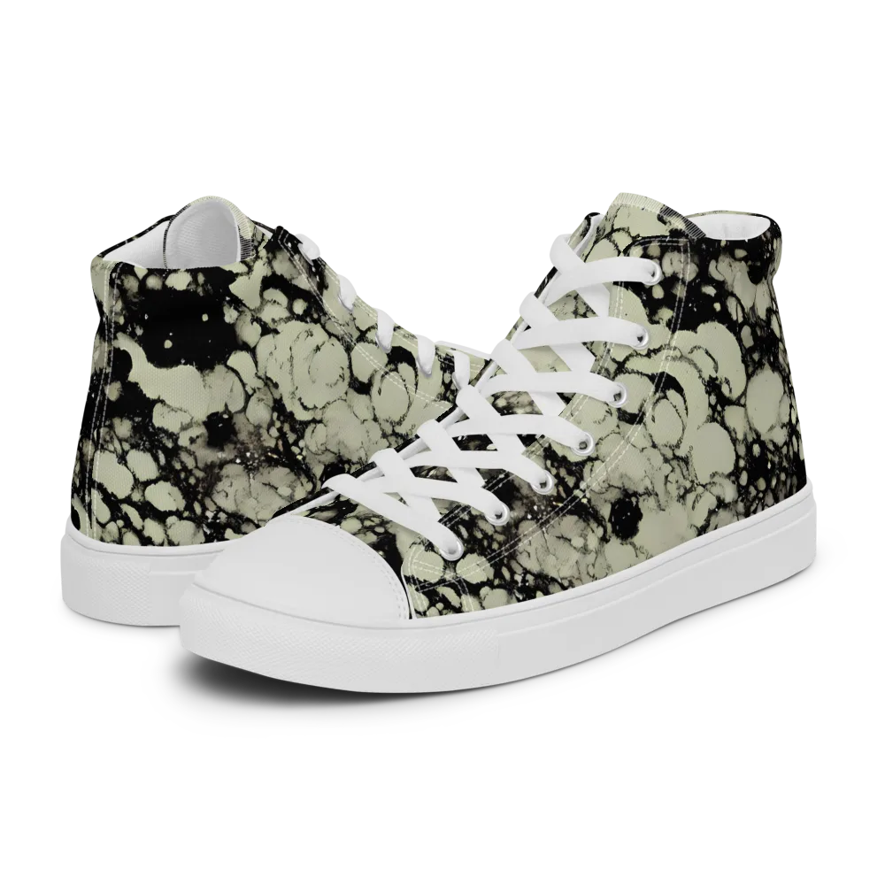 Inkstone Bloom on Men's High Top Canvas Shoes — Left