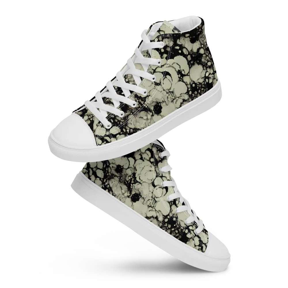 Inkstone Bloom on Men's High Top Canvas Shoes — Front
