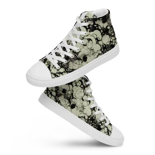 Inkstone Bloom on a Men's High Top Canvas Shoes