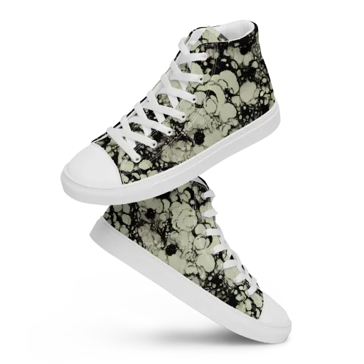 Inkstone Bloom on a Women's High Top Canvas Shoes
