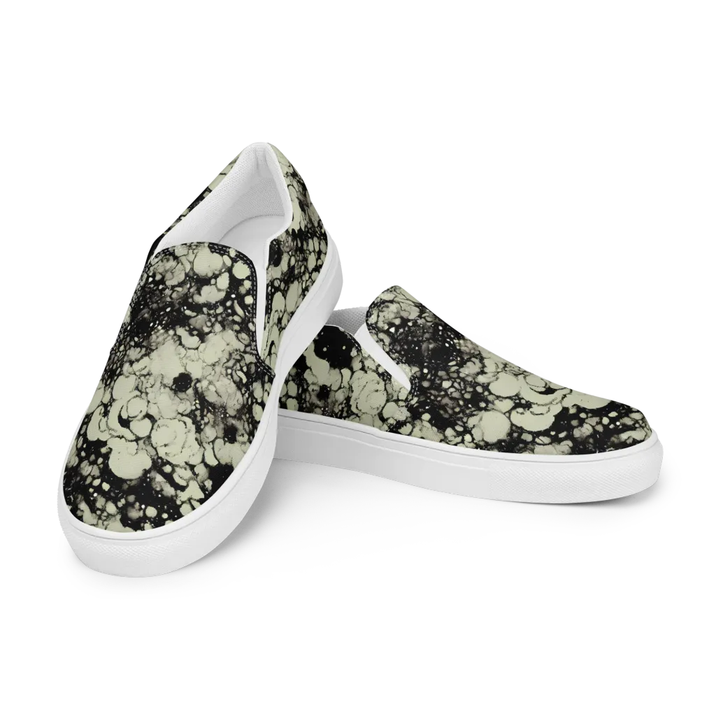 Inkstone Bloom on Men's Slip-On Canvas Shoes — Left Front