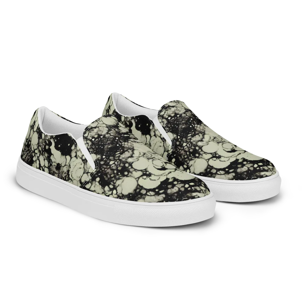 Inkstone Bloom on Women's Slip-On Canvas Shoes — Right Front