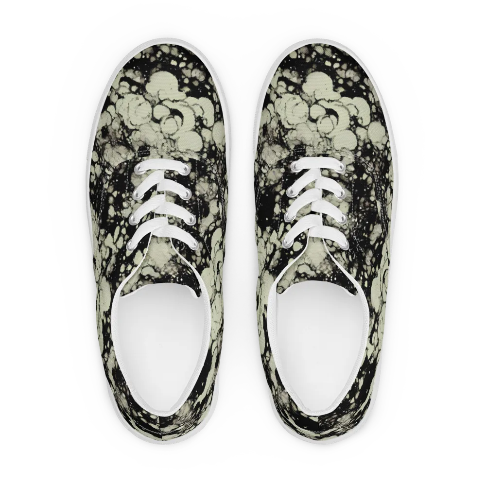 Inkstone Bloom on Men's Lace-Up Canvas Shoes — Front