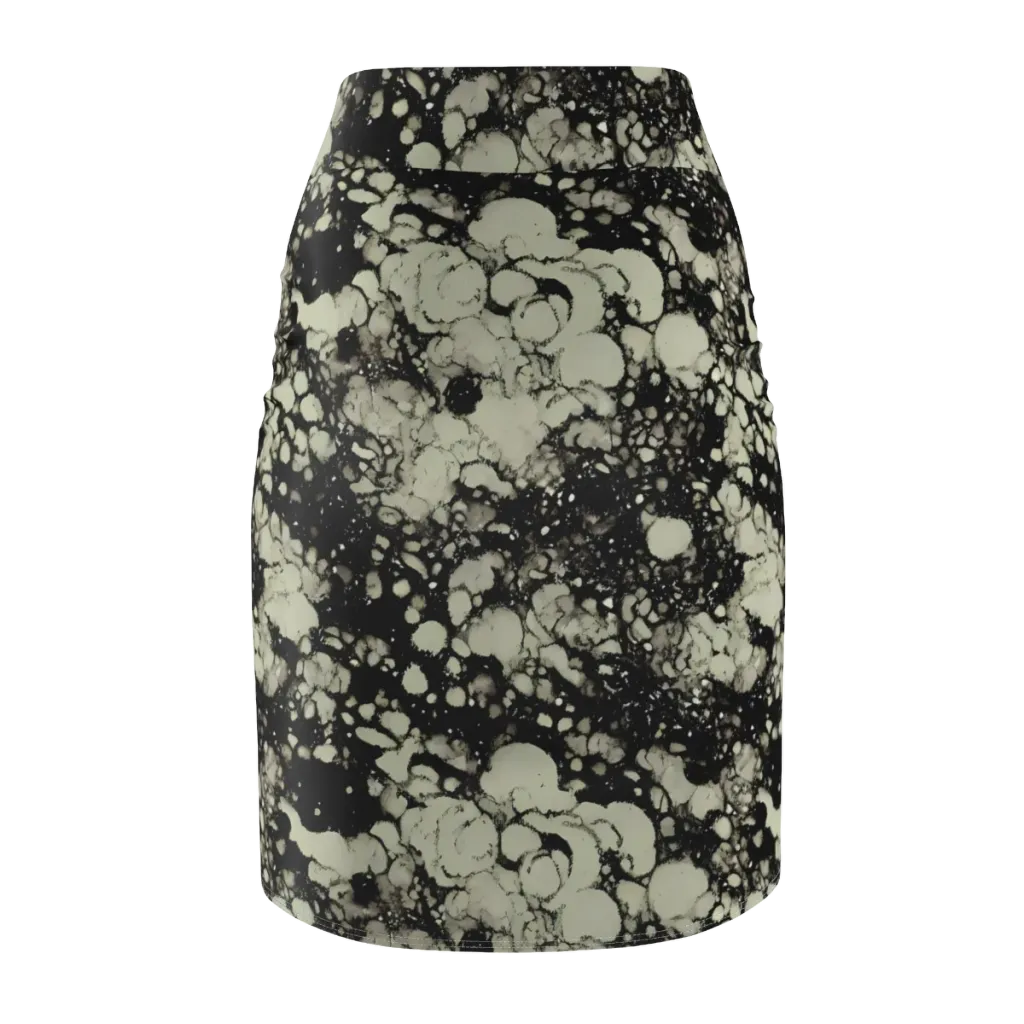 Inkstone Bloom on Pencil Skirt — Back