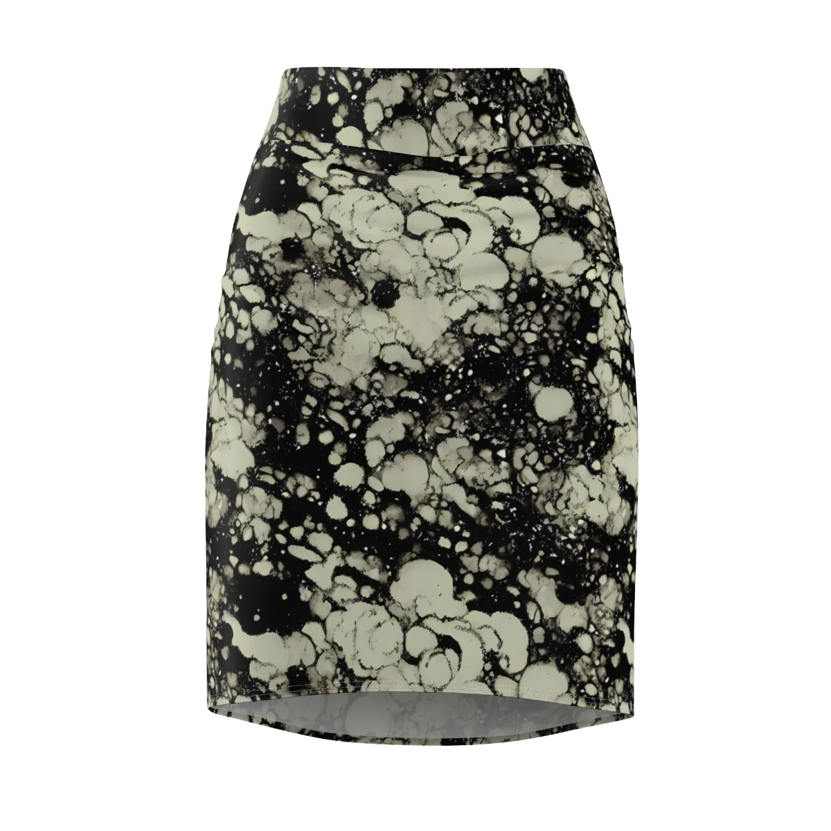 Inkstone Bloom on Pencil Skirt — Front