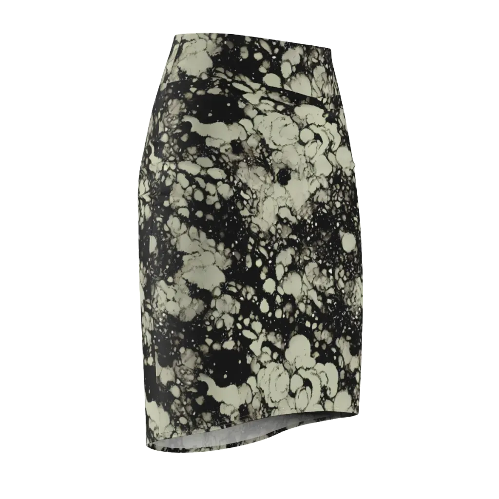 Inkstone Bloom on Pencil Skirt — Front Side