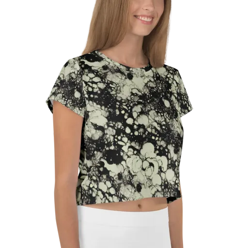 Inkstone Bloom on a Crop Tee
