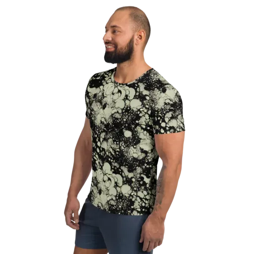 Inkstone Bloom on a Men's Athletic T-Shirt