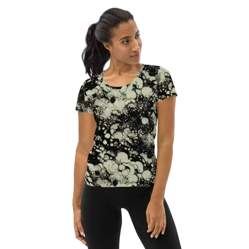 Inkstone Bloom on a Women's Athletic T-Shirt