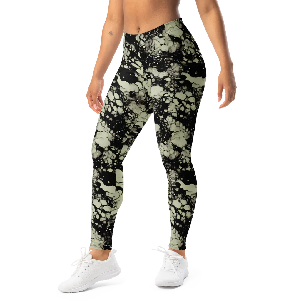 Inkstone Bloom on Leggings — Left Front