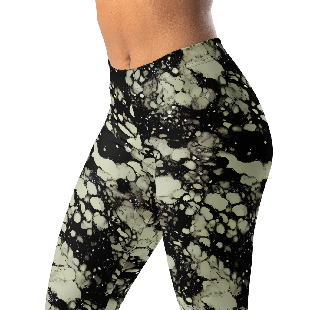 Inkstone Bloom on Leggings — Left Front