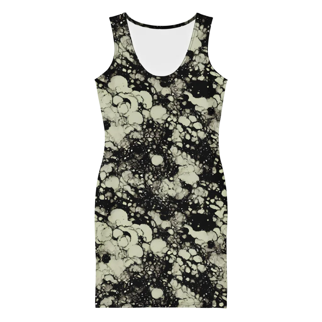 Inkstone Bloom on Bodycon Dress — Front