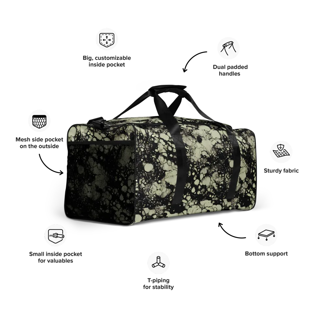 Inkstone Bloom on Duffle Bag — Right Front