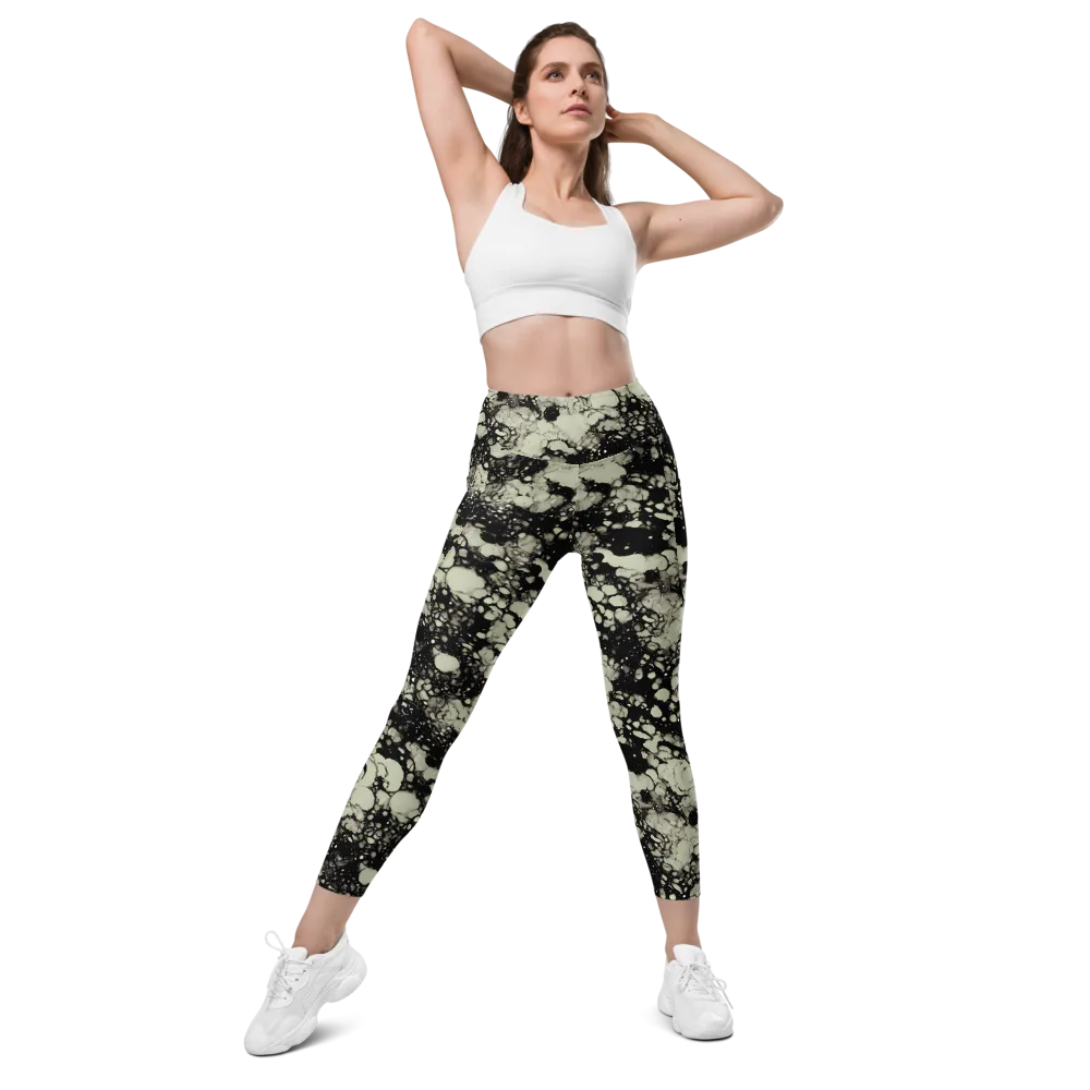 Inkstone Bloom on Leggings with Pockets — Front