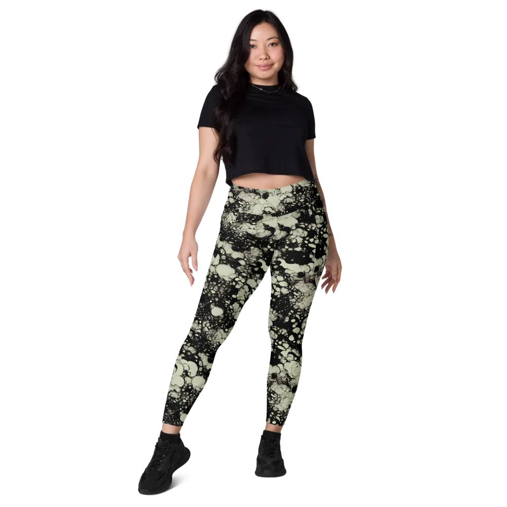 Inkstone Bloom on Leggings with Pockets — Front