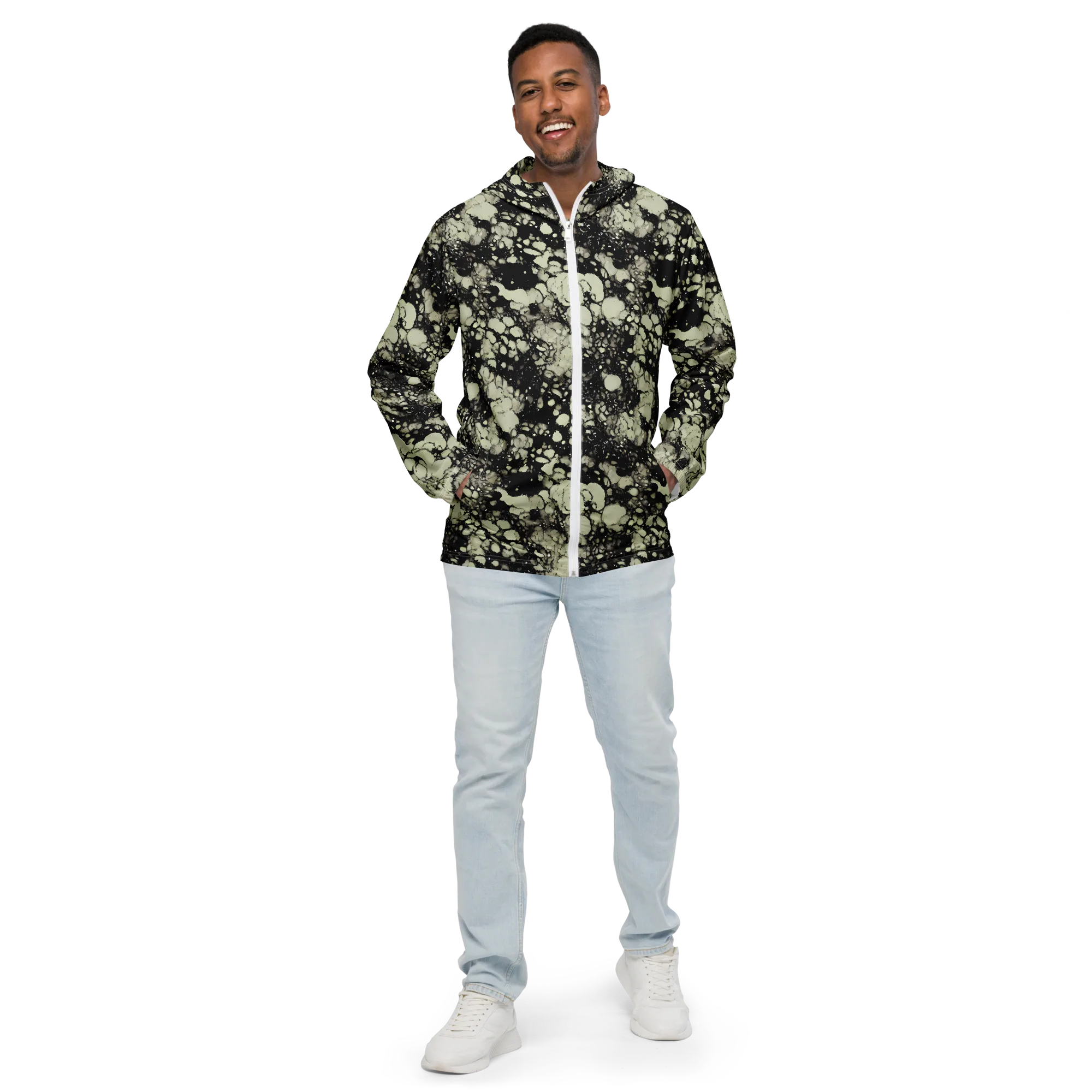 Inkstone Bloom on Men's Windbreaker — Front