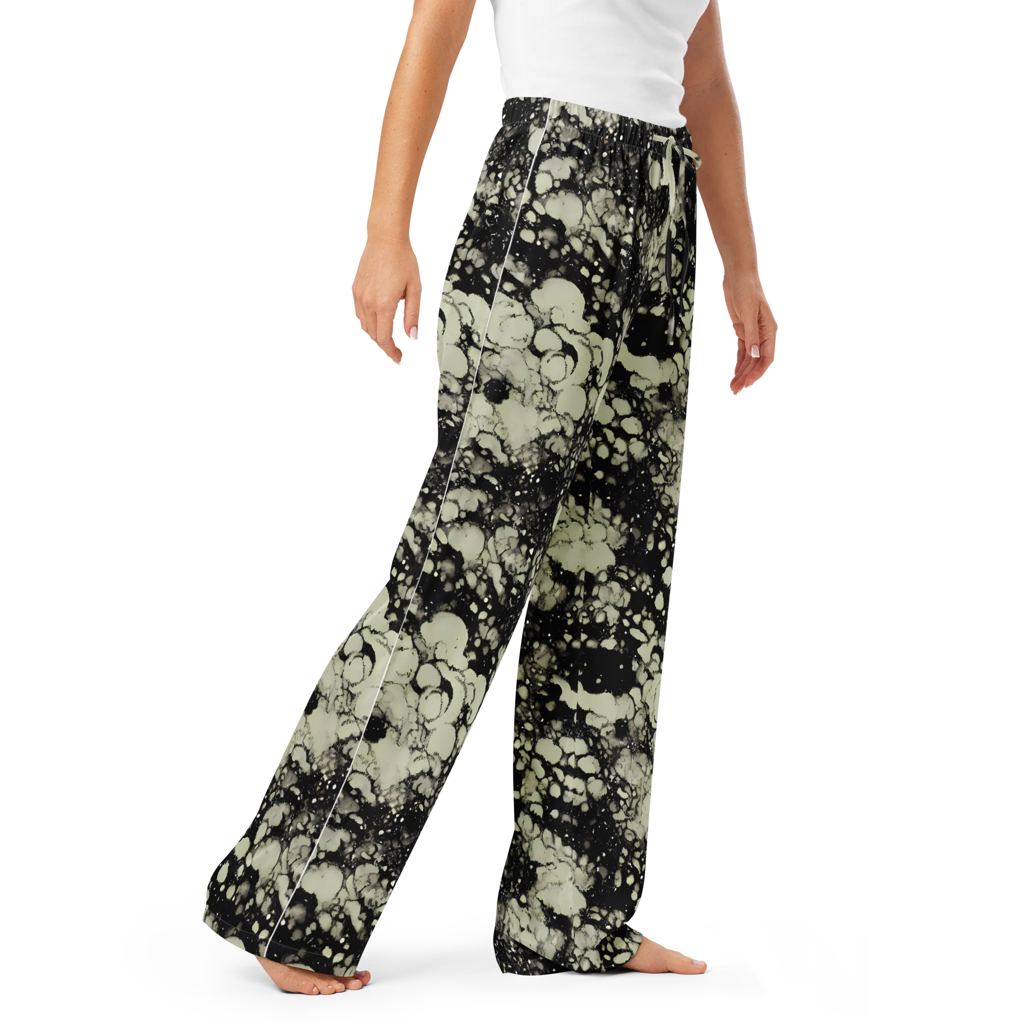 Inkstone Bloom on Women's Pajama Pants — Right Front
