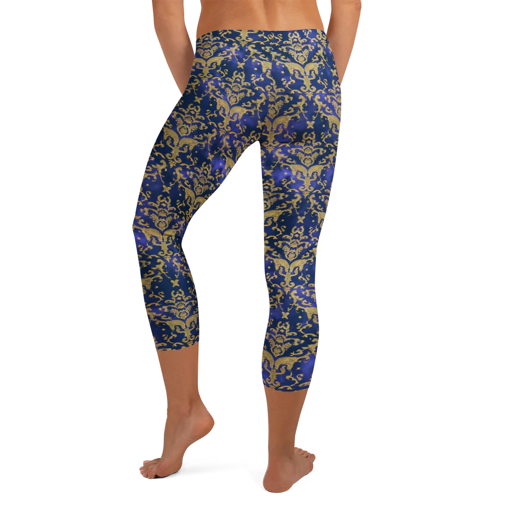 Royal Filigree on Capri Leggings — Back