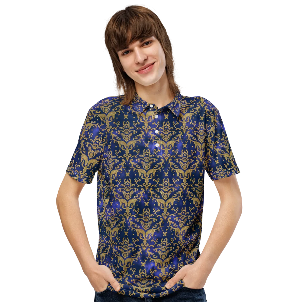 Royal Filigree on Men's Slim Fit Polo Shirt — Front