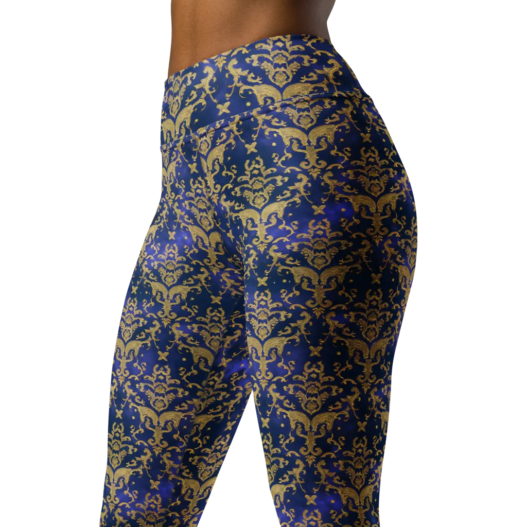 Royal Filigree on Yoga Leggings — Left Front