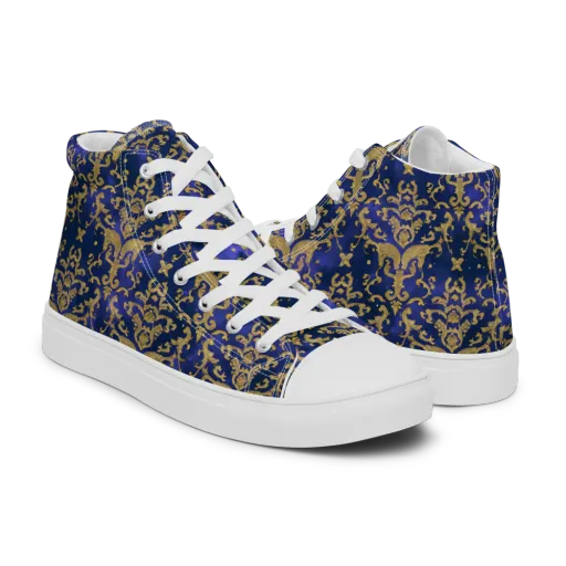 Royal Filigree on a Men's High Top Canvas Shoes