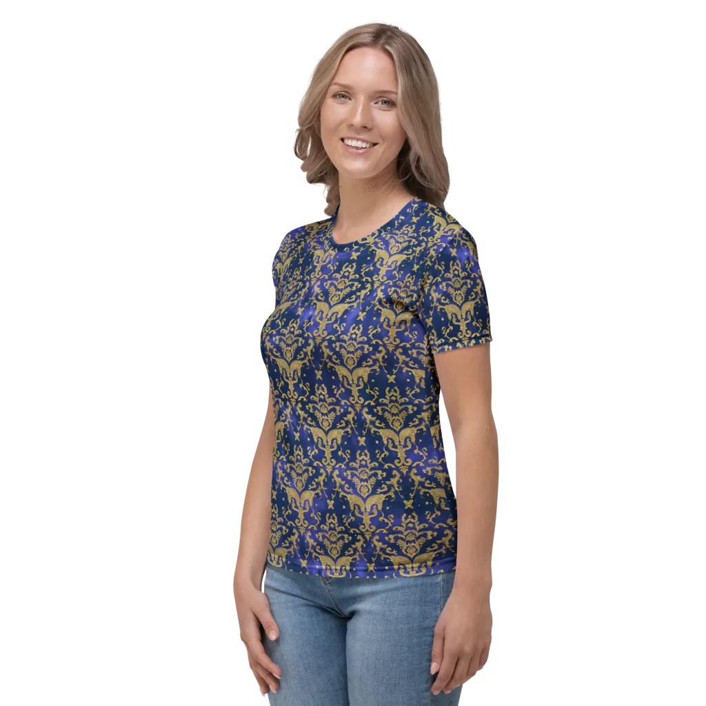 Royal Filigree on Women's Crew Neck T-Shirt — Left