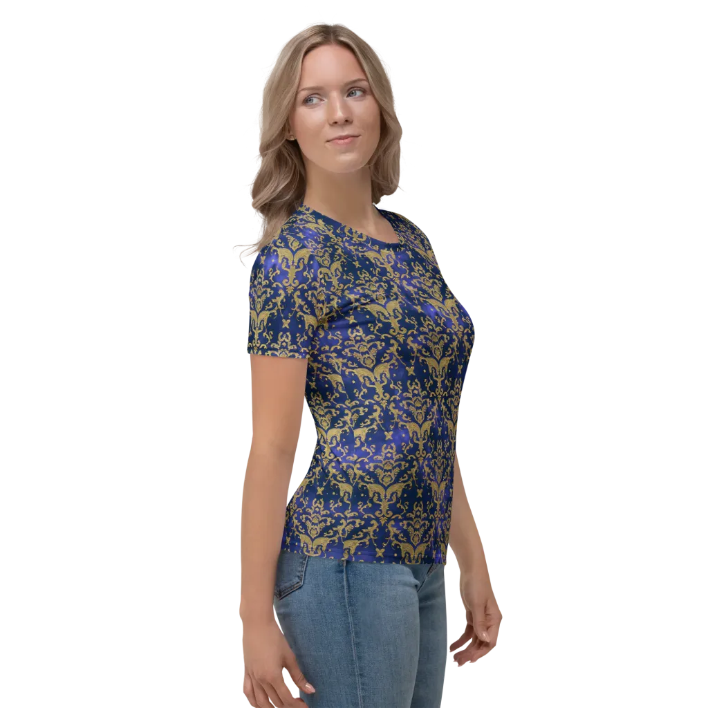 Royal Filigree on Women's Crew Neck T-Shirt — Right