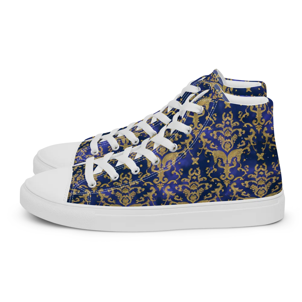 Royal Filigree on Women's High Top Canvas Shoes — Left