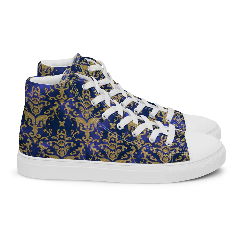Royal Filigree on Women's High Top Canvas Shoes — Right