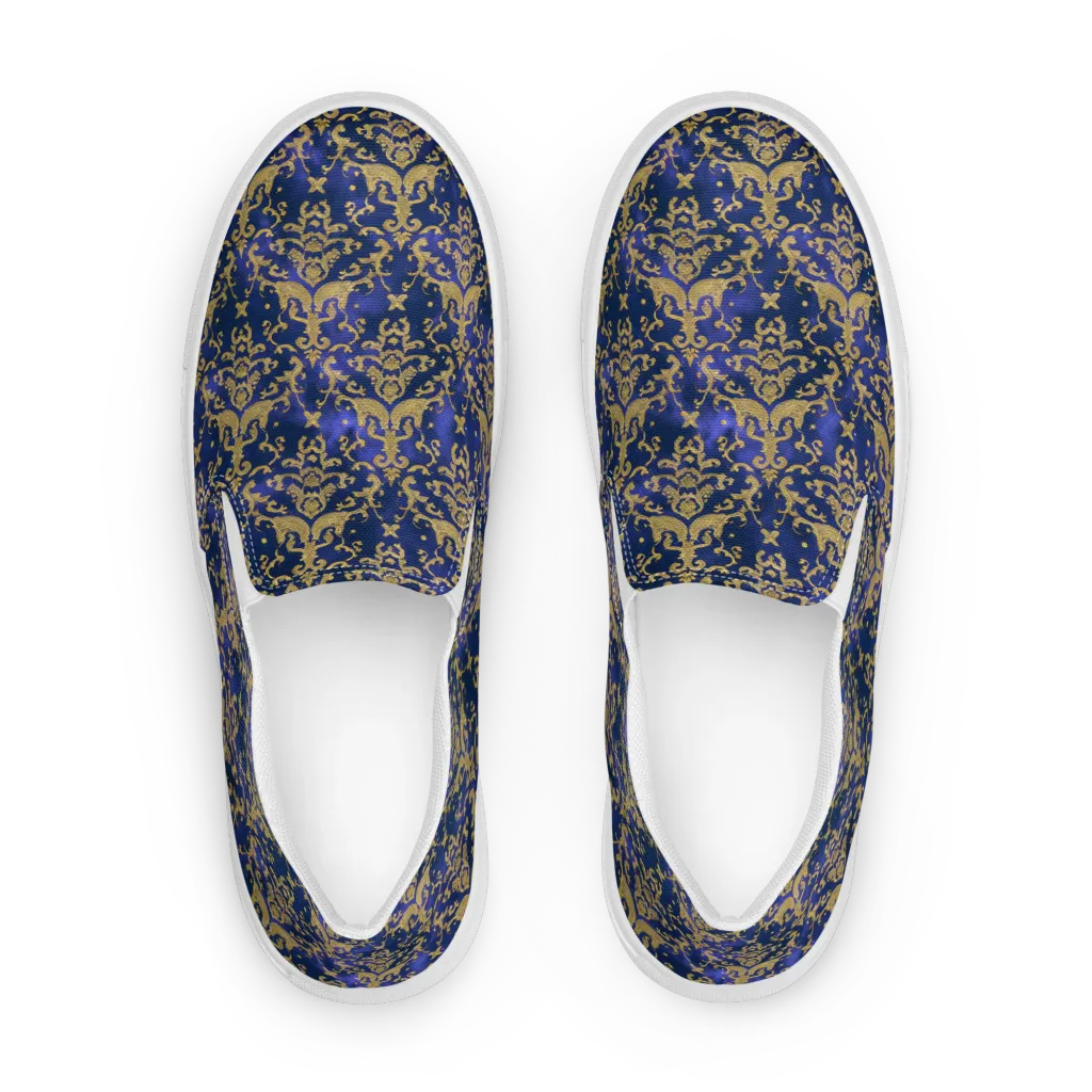Royal Filigree on Men's Slip-On Canvas Shoes — Front