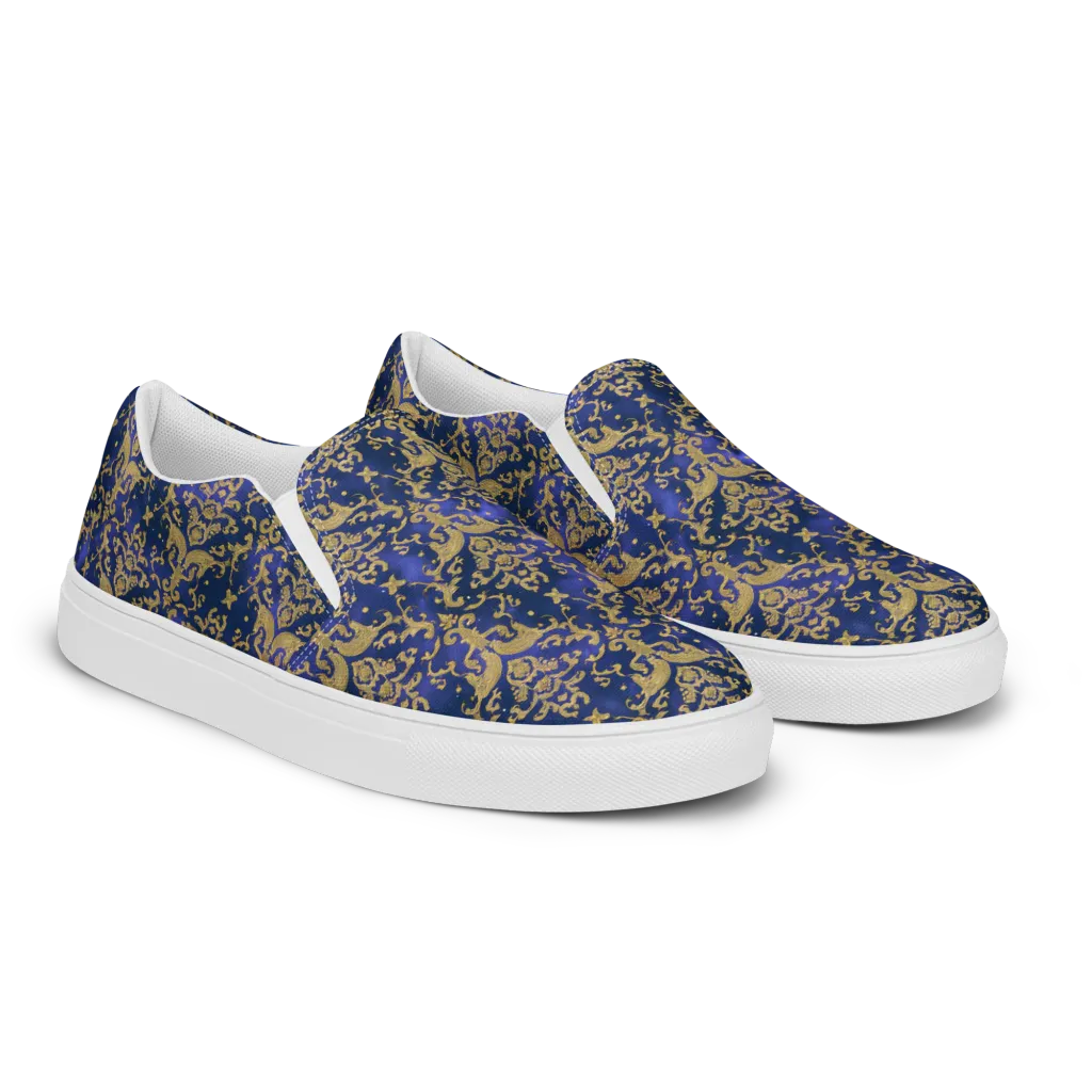 Royal Filigree on Men's Slip-On Canvas Shoes — Right Front