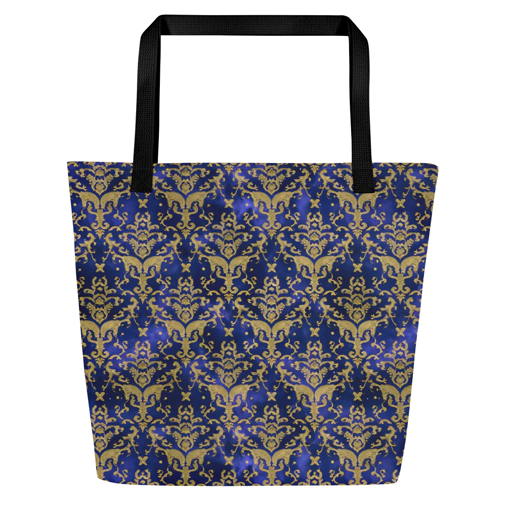 Royal Filigree on Large Tote Bag W/ Pocket — Front