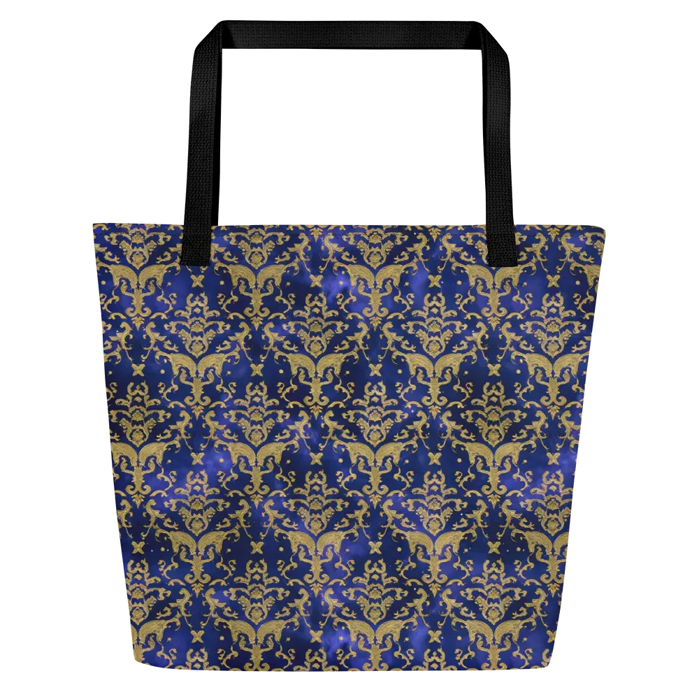 Royal Filigree on Large Tote Bag W/ Pocket — Front