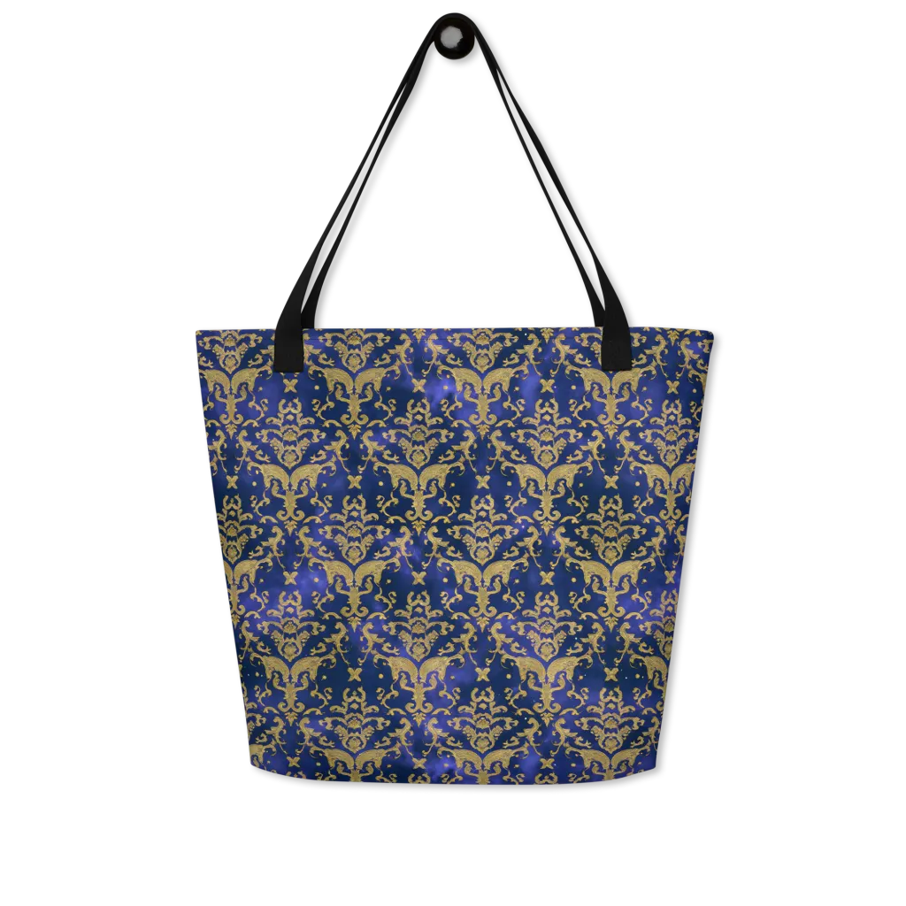 Royal Filigree on Large Tote Bag W/ Pocket — Front