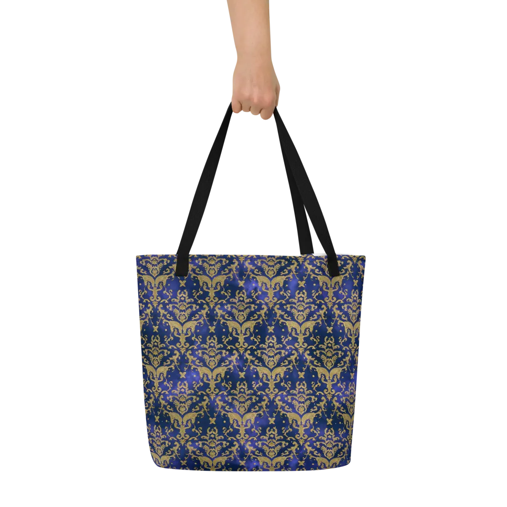 Royal Filigree on Large Tote Bag W/ Pocket — Front