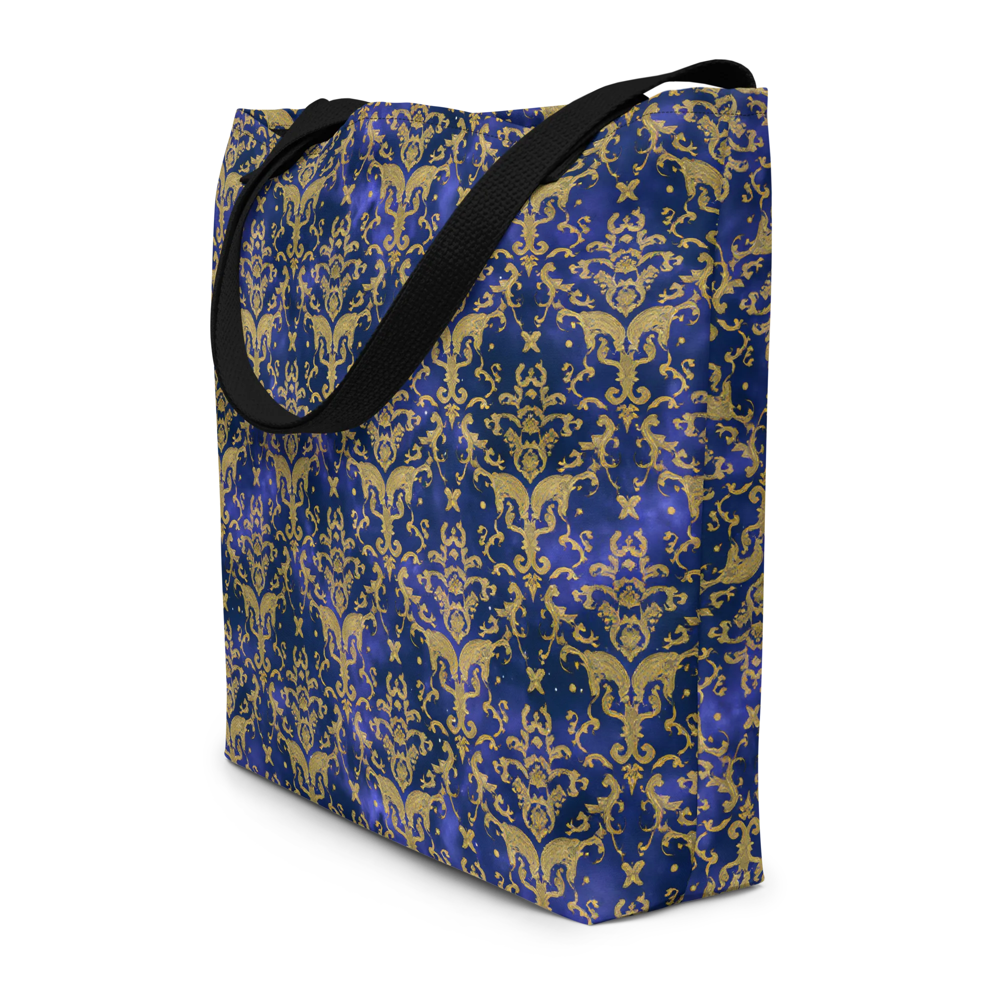 Royal Filigree on Large Tote Bag W/ Pocket — Front