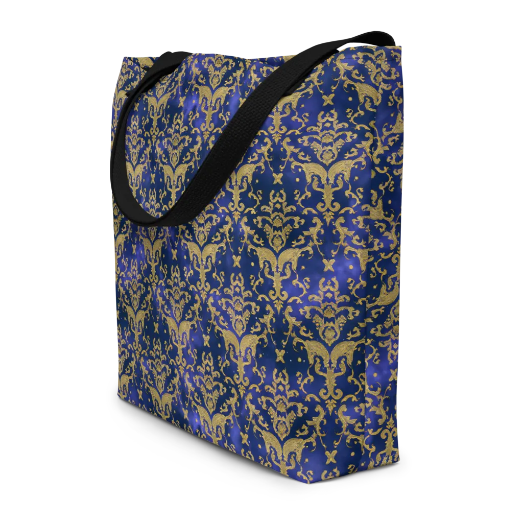 Royal Filigree on Large Tote Bag W/ Pocket — Front