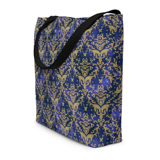 Royal Filigree on a Large Tote Bag W/ Pocket