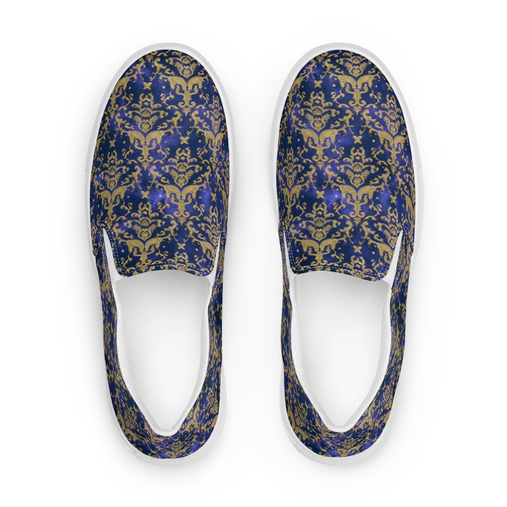 Royal Filigree on Women's Slip-On Canvas Shoes — Front