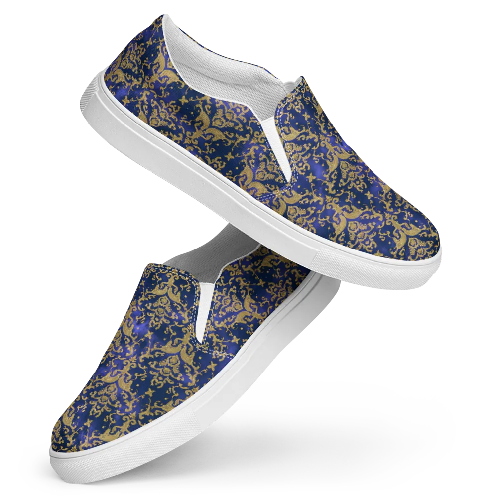 Royal Filigree on Women's Slip-On Canvas Shoes — Front